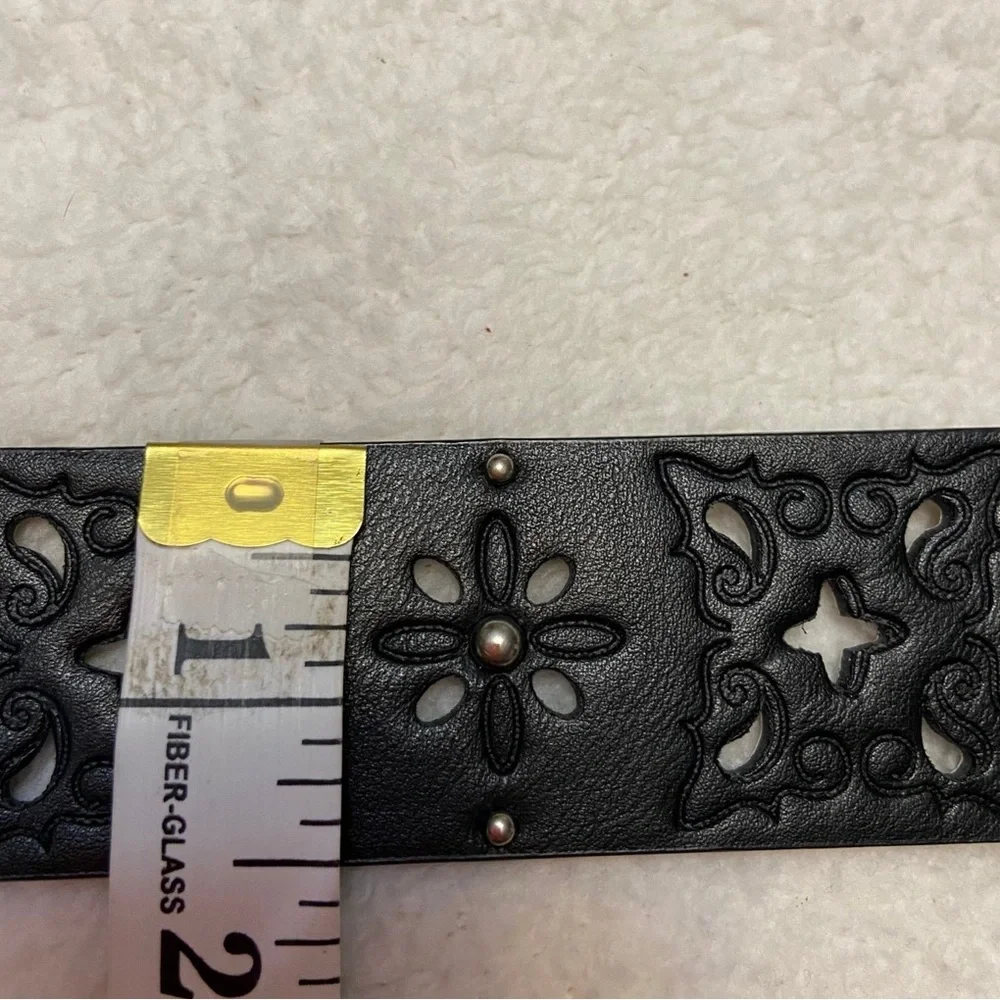 Relic Black Floral Cutout Belt with Silver Studs